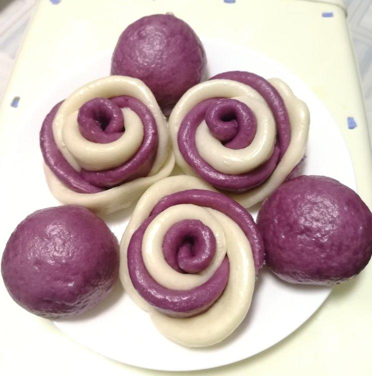 紫薯玫瑰花馒头