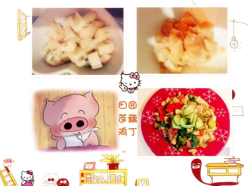 田园莲藕鸡丁的做法