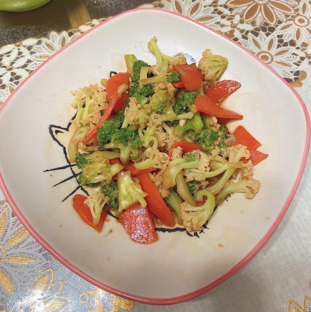 蚝油西兰花胡萝卜