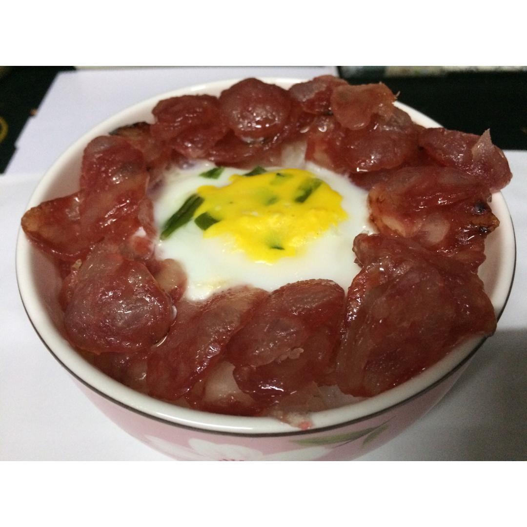 超简易腊肠蒸饭