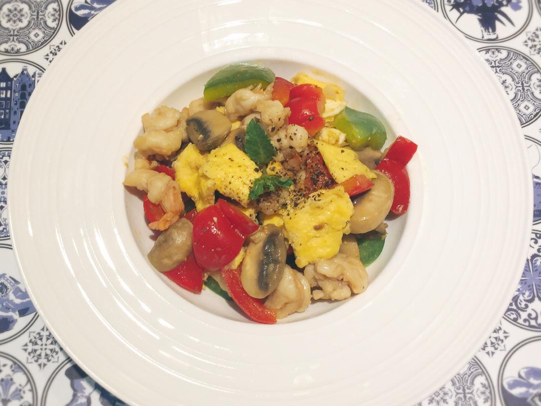 虾仁青椒炒白菇