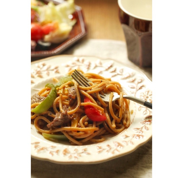 黑椒牛肉炒意大利面