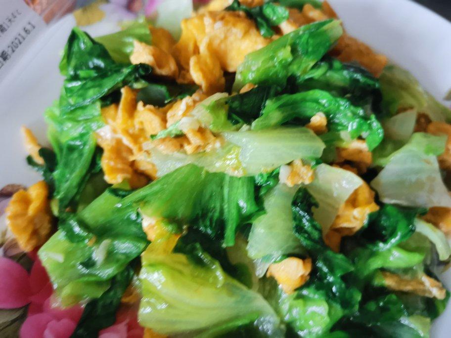 雁儿小墁做的s君低卡食谱|生菜炒鸡蛋