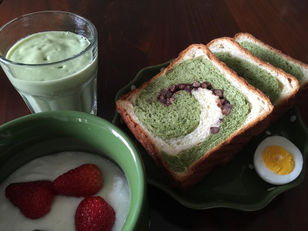 抹茶蜜豆吐司