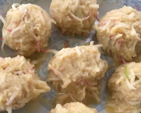 蒸萝卜豆渣丸子