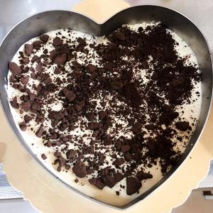 咖啡奥利奥冻芝士蛋糕（心形8寸）的做法 步骤6