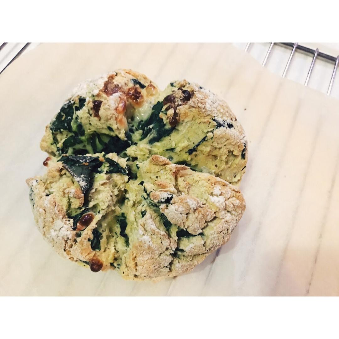 菠菜南瓜奶酪丹波面包丨健康·烘焙