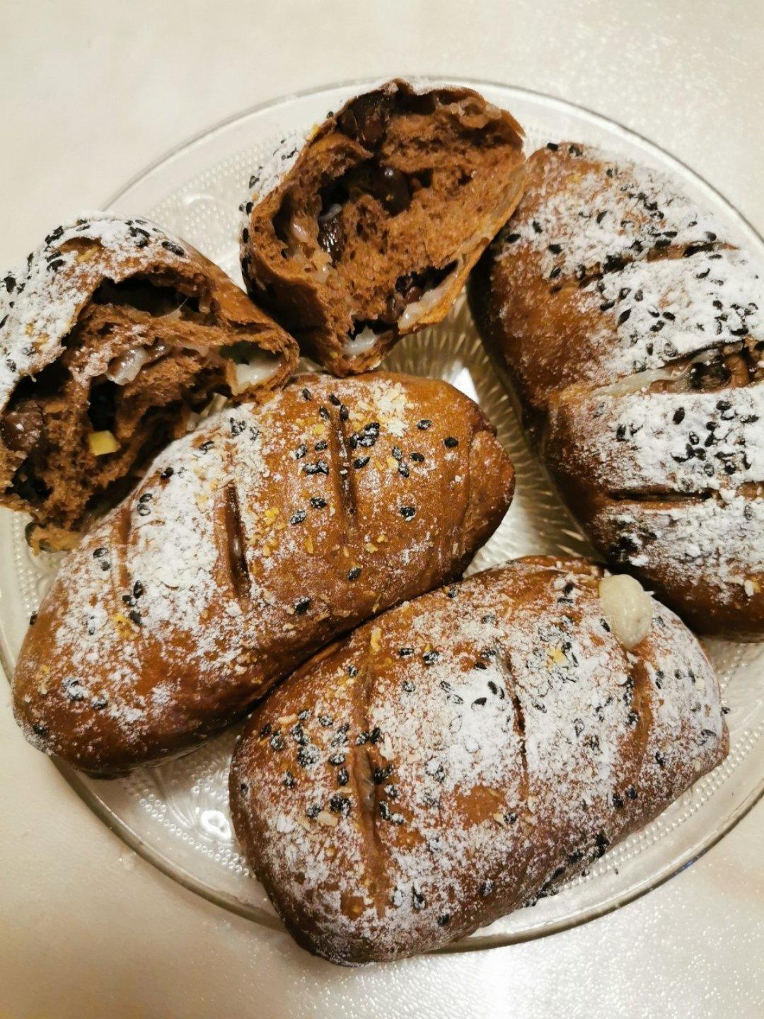 馅料超多超满足的抹茶麻薯软欧包