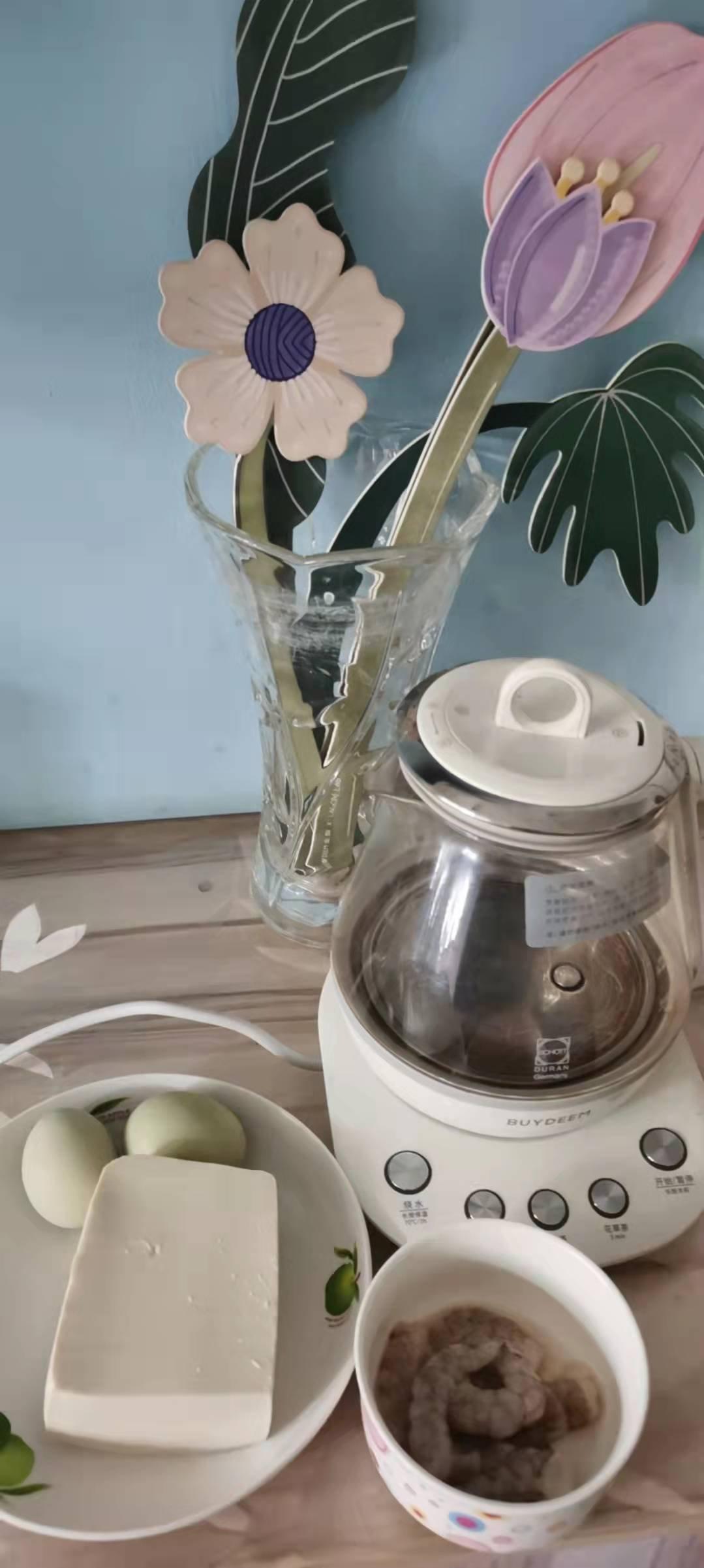 虾仁豆腐蒸水蛋【9月北鼎养生壶食谱】