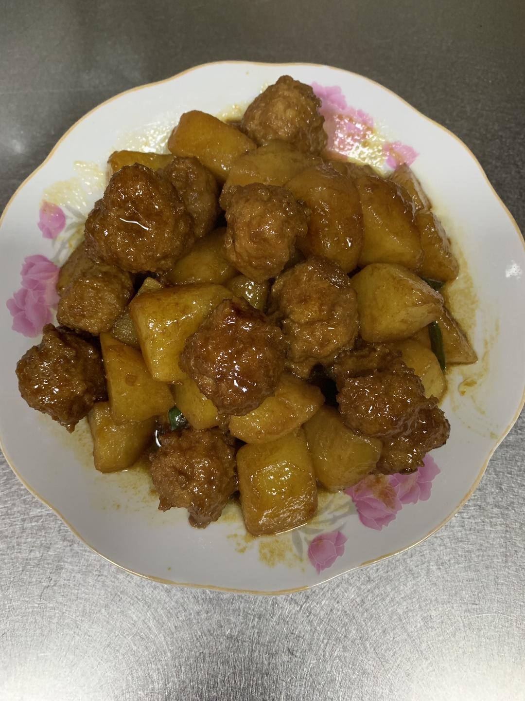 红烧土豆肉丸