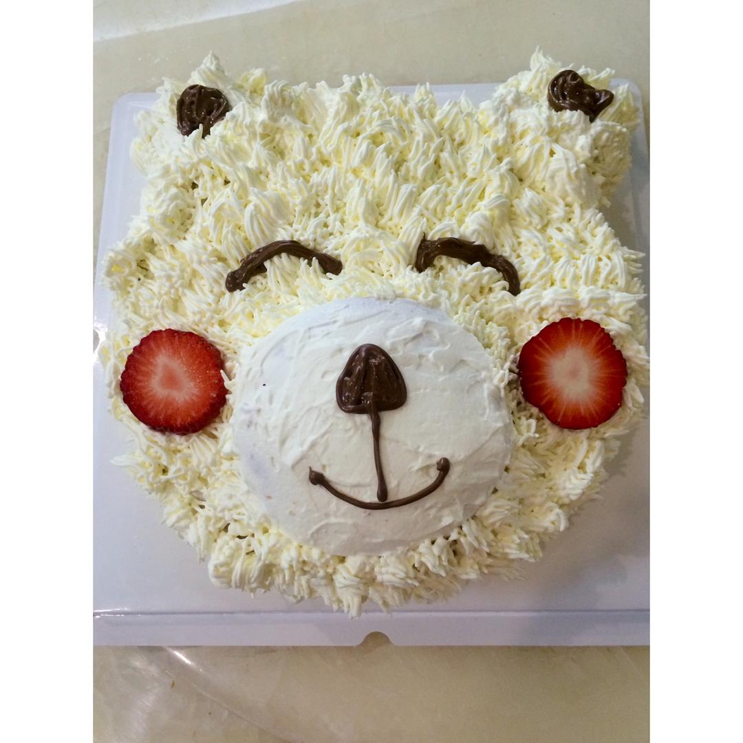 毛绒绒小熊蛋糕(详细照片步骤)