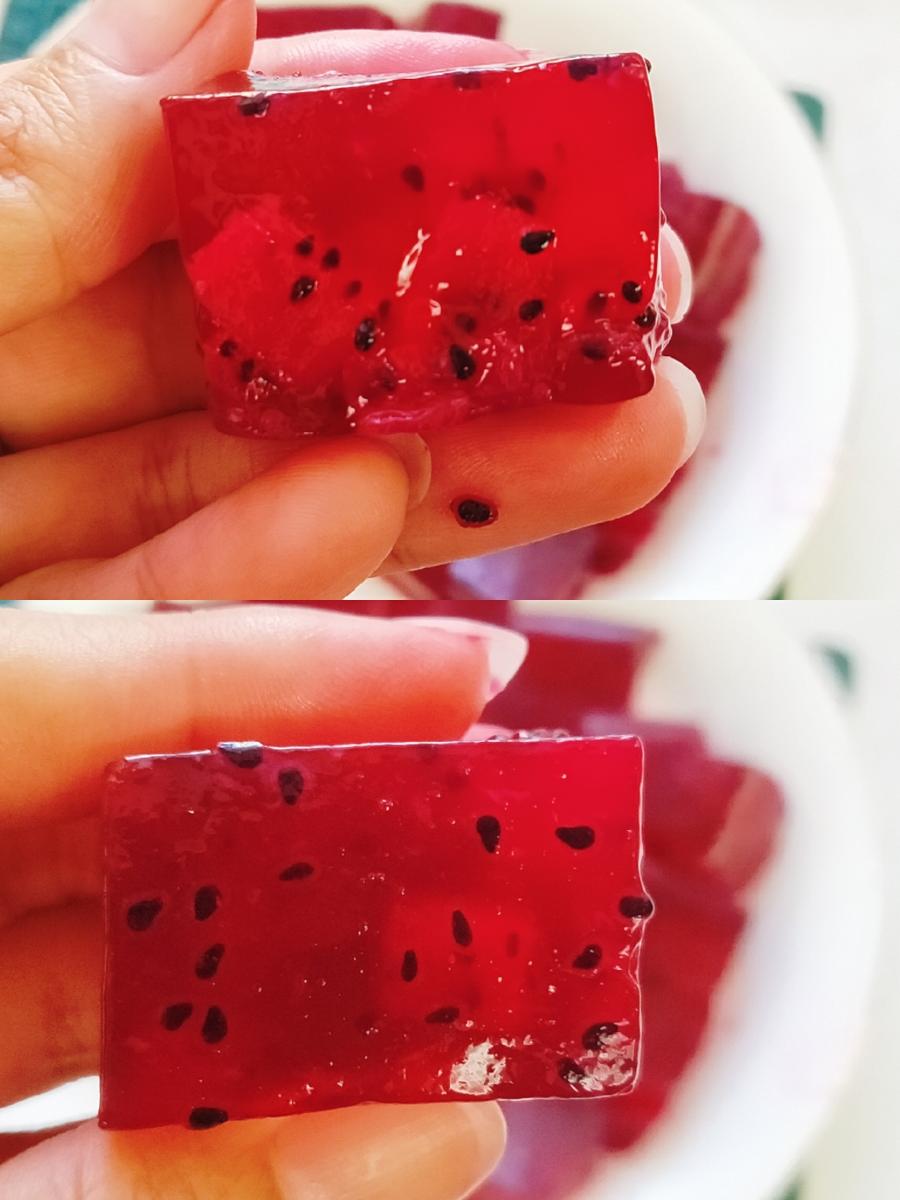 夏日解暑～无添加自制火龙果果冻的做法