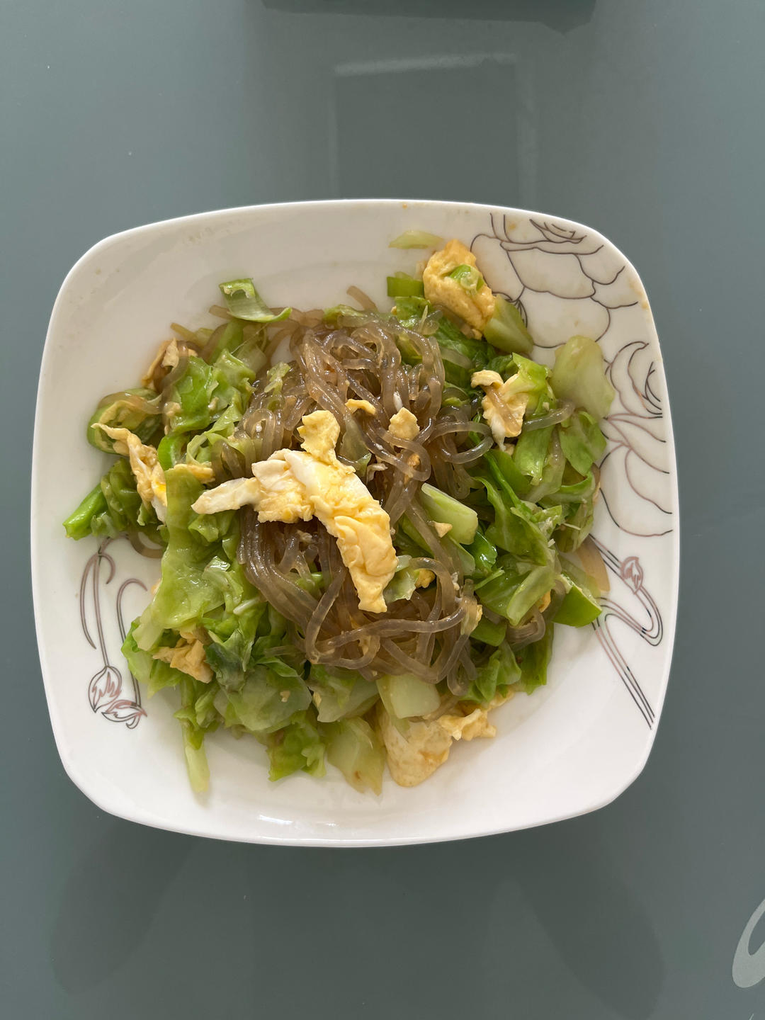 包菜鸡蛋炒粉丝