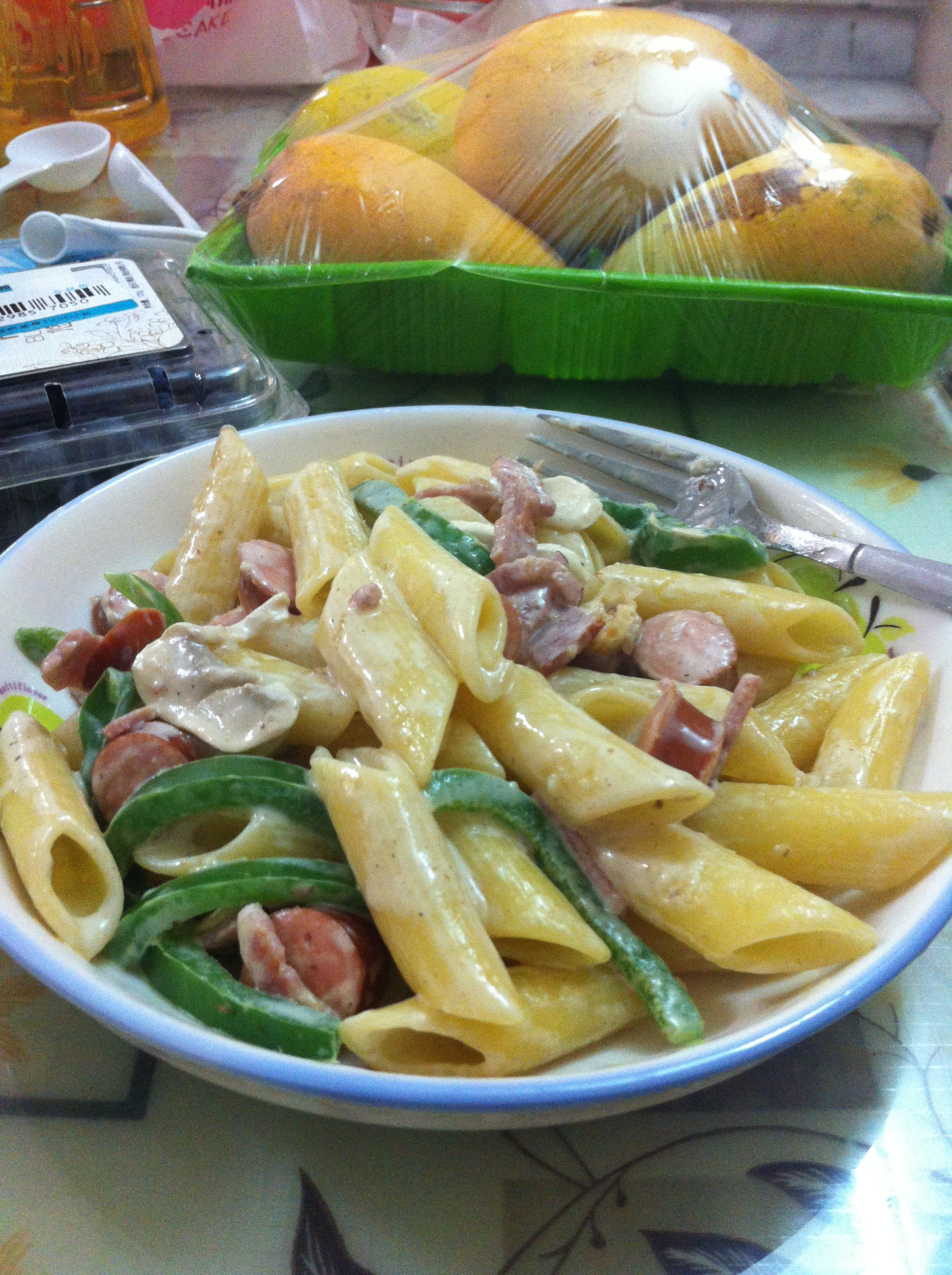 培根奶油蘑菇意大利面*快手