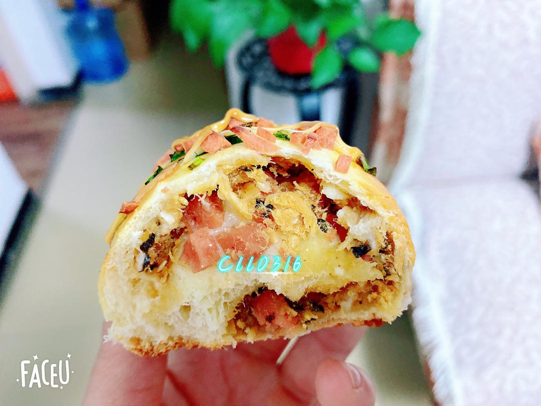 香葱火腿肉松面包