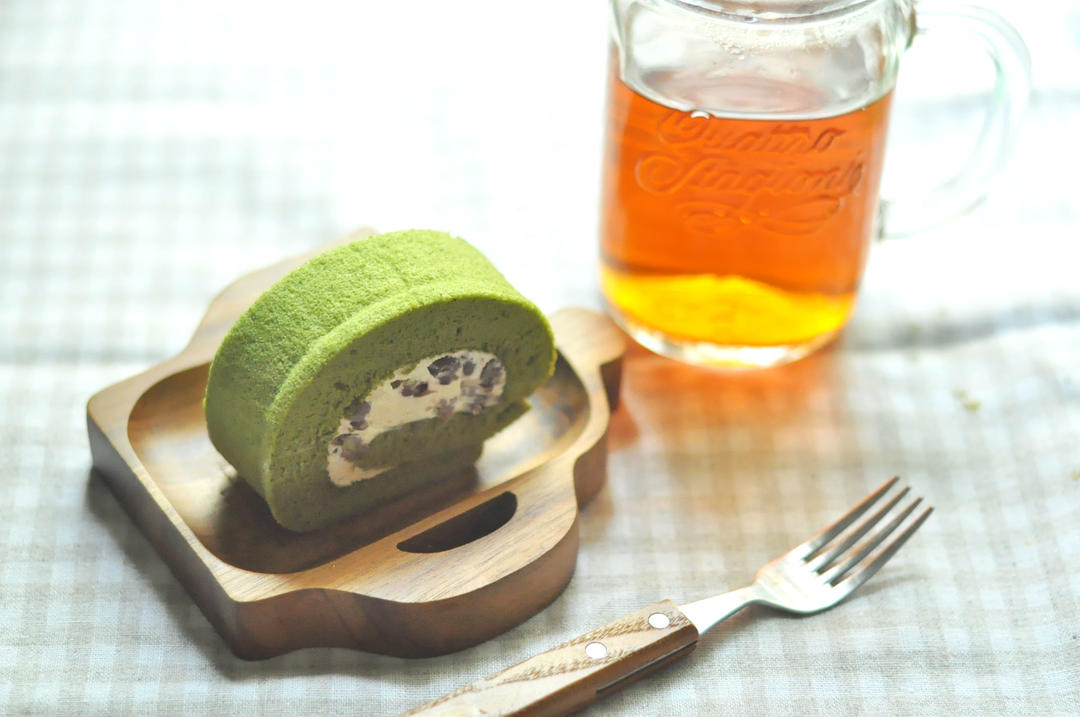 抹茶蜜豆蛋糕卷