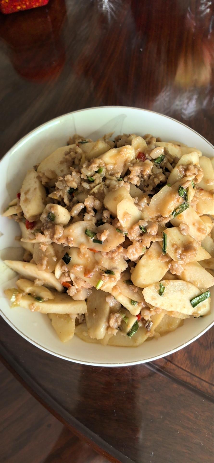 肉末炒脆淮山（超下饭）