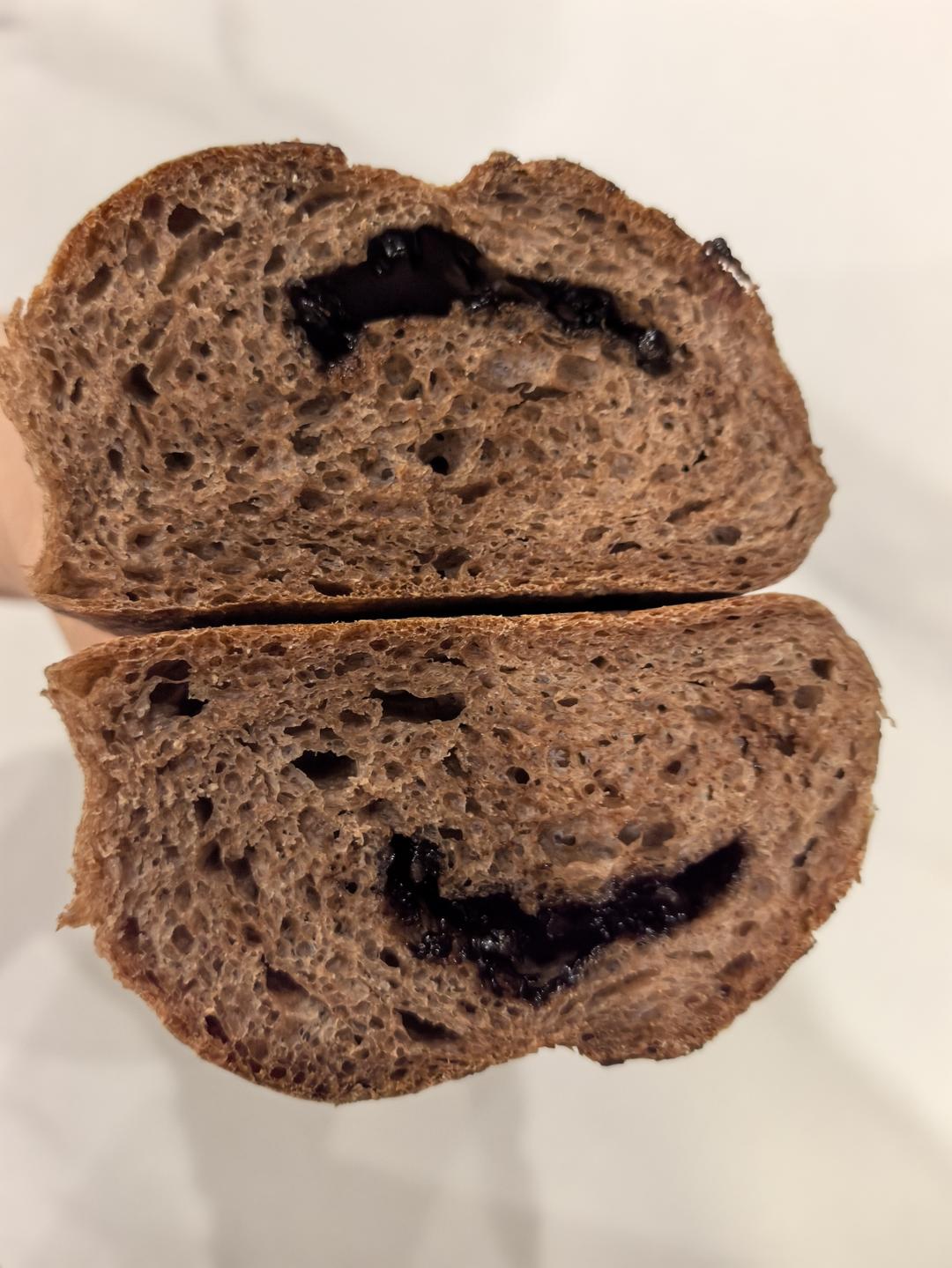 超快手·伪短法棍丨蜂蜜黑巧法式软欧包