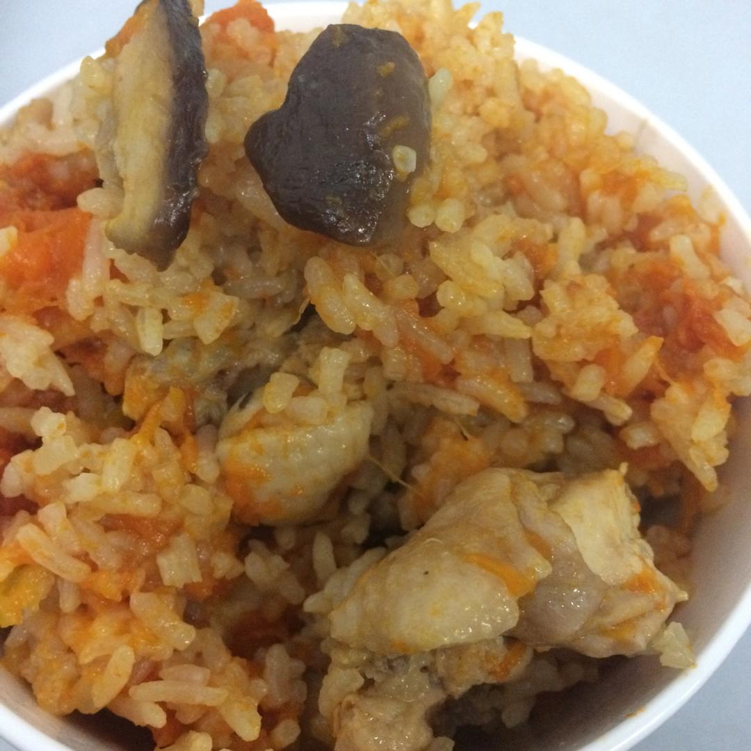 南瓜鸡肉饭