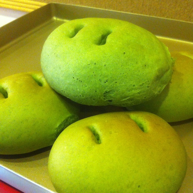抹茶豆沙小面包（无油脂）
