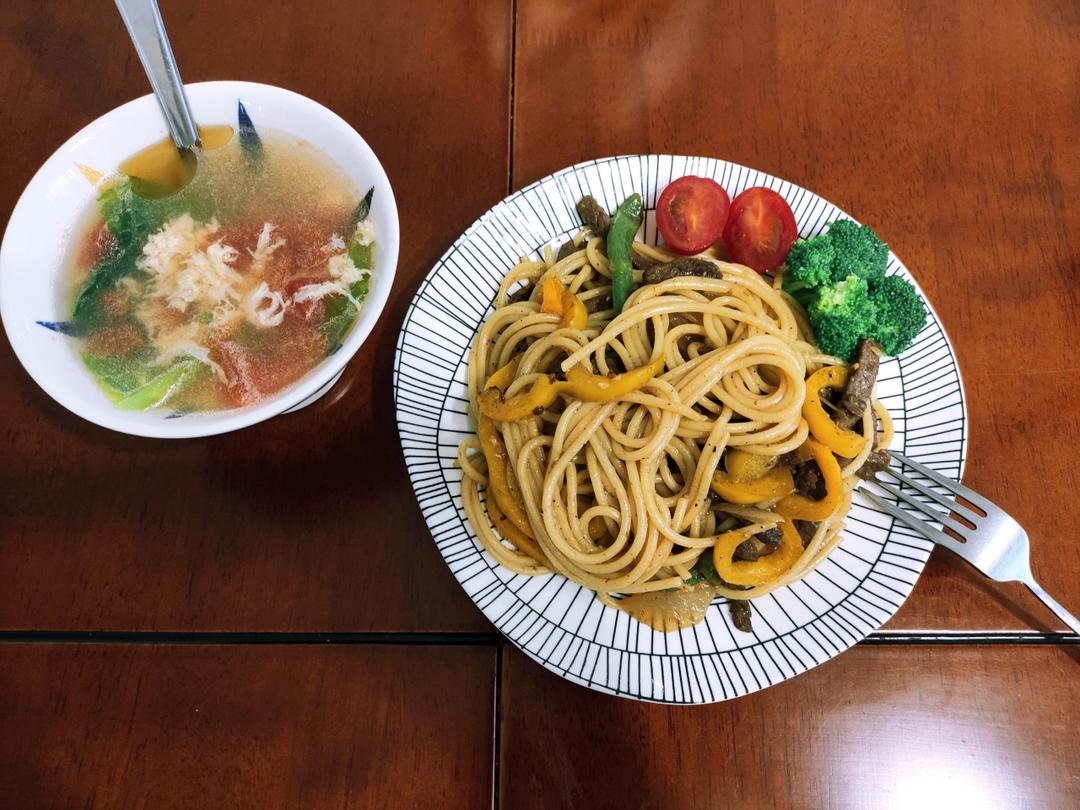 比餐厅好吃的黑椒牛柳意面🍝零失败简单教程
