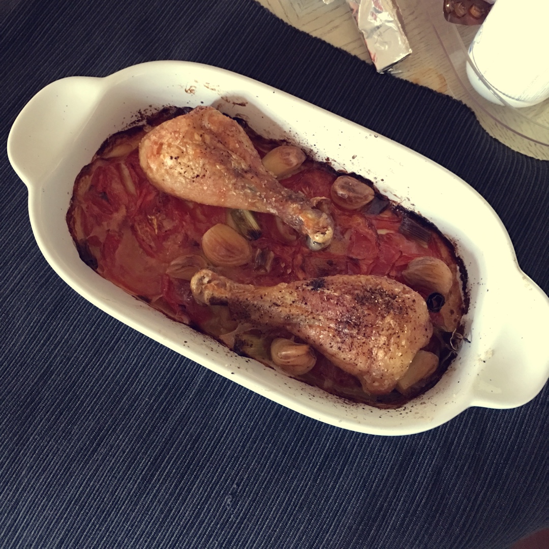 香蒜蕃茄烤鸡腿