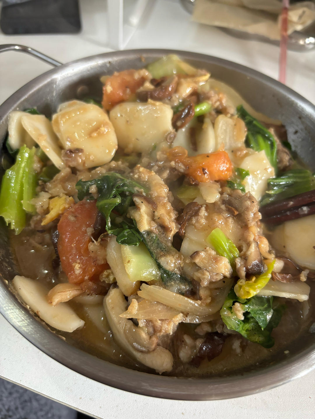 青菜肉丝炒年糕