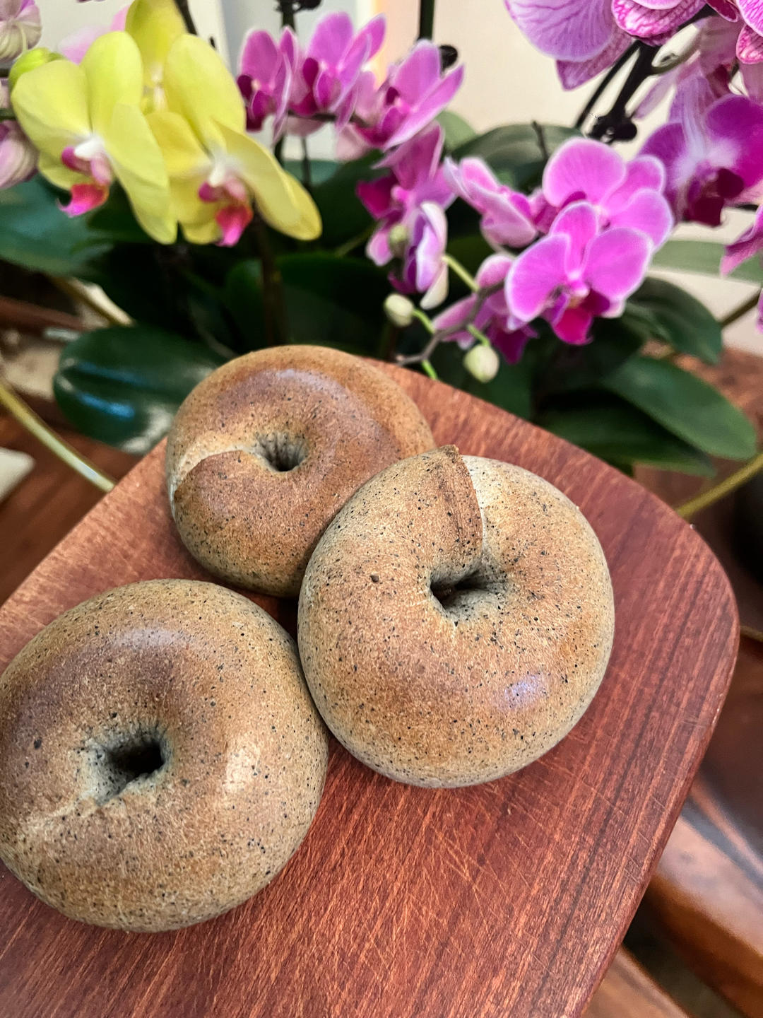 双倍黑芝麻奶酥贝果🥯一起吃养生贝果吧