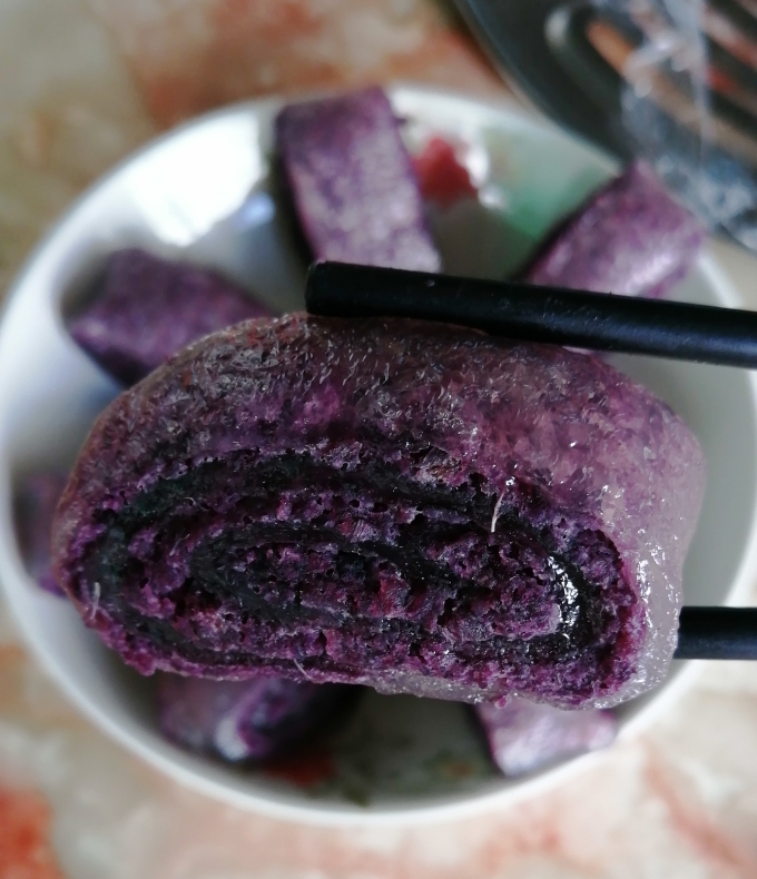 水晶紫薯卷的做法