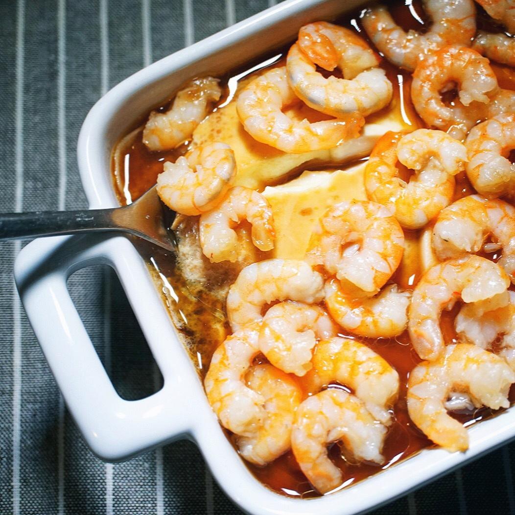虾仁豆腐蒸水蛋