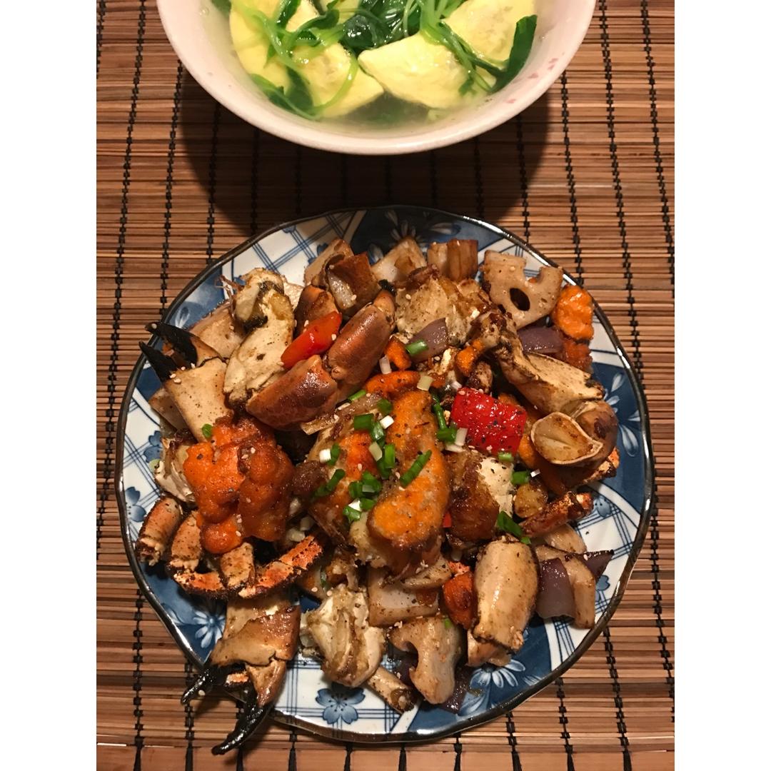 好吃到跳的椒盐面包蟹