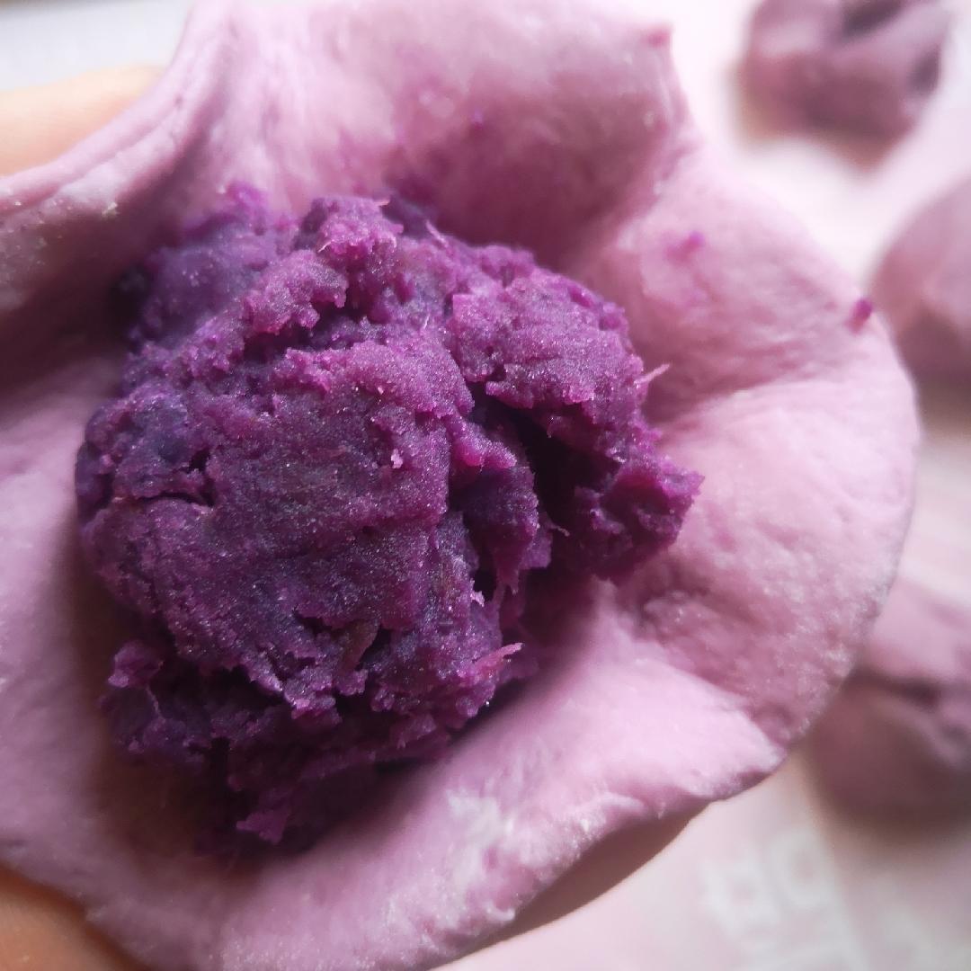 紫薯花朵面包的做法 步骤1