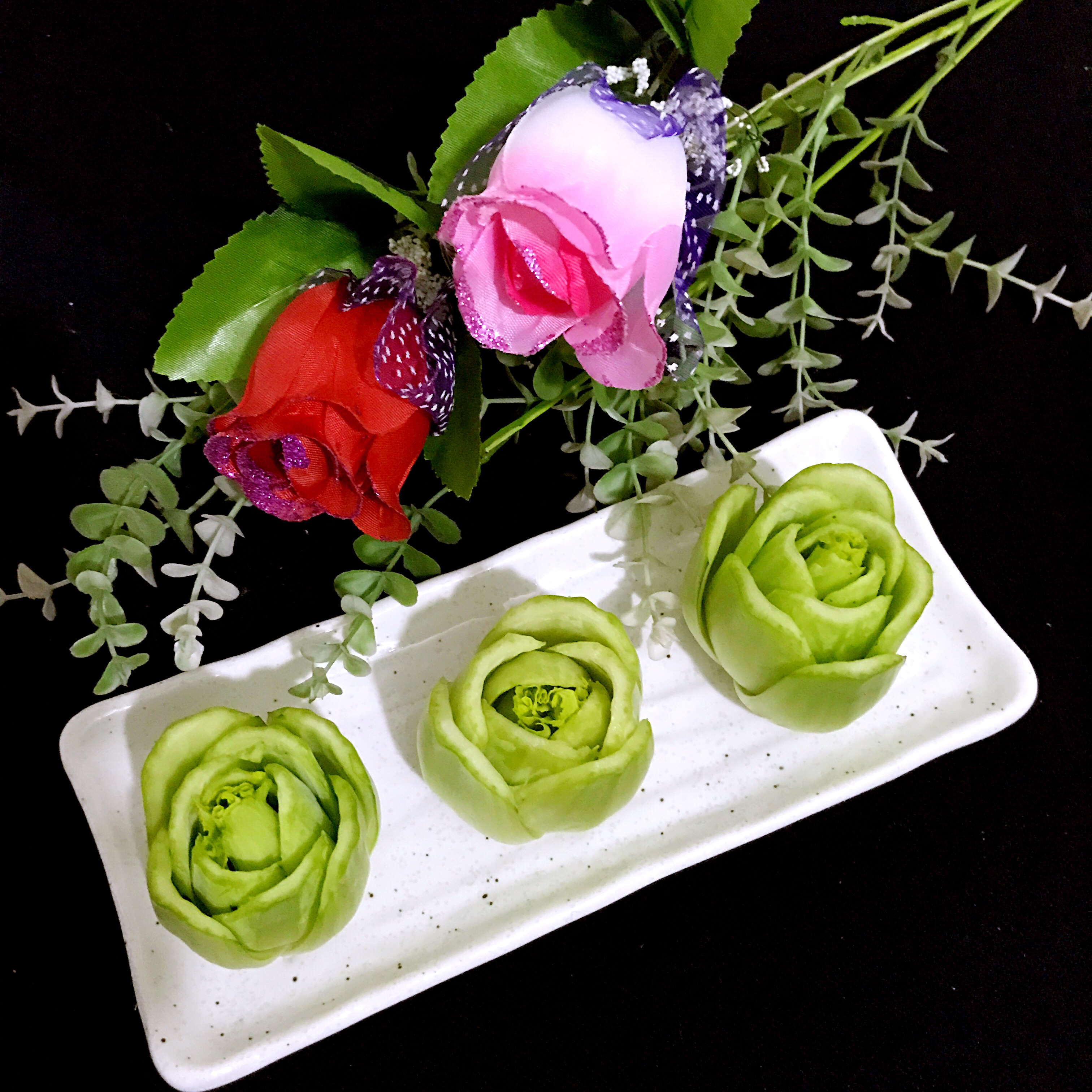 花瓶菜玫瑰花的做法步骤图 怎么做好吃 爱心 Fuvj 下厨房