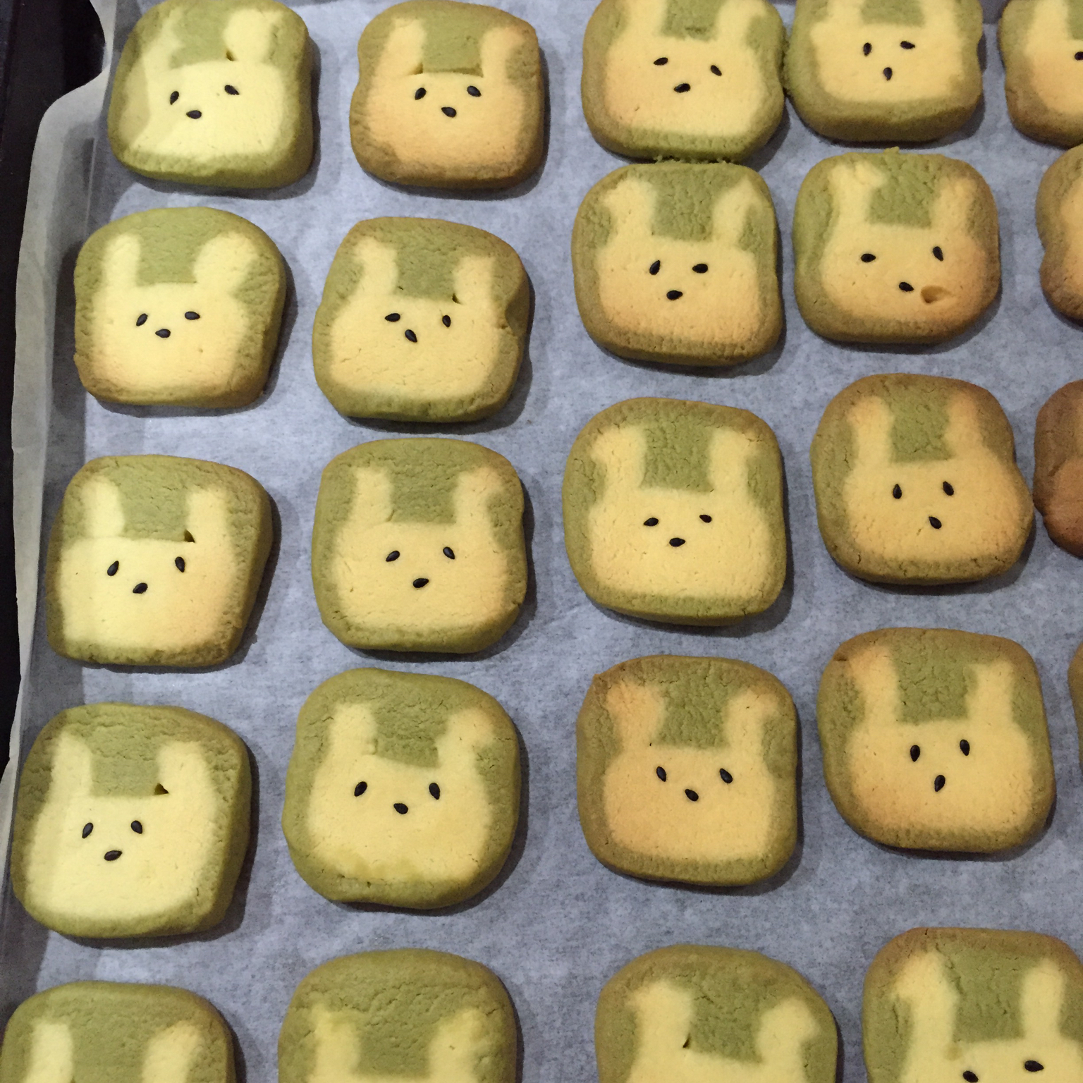 抹茶兔兔曲奇（比熊猫简单！超详细实物图+超良心手绘图）