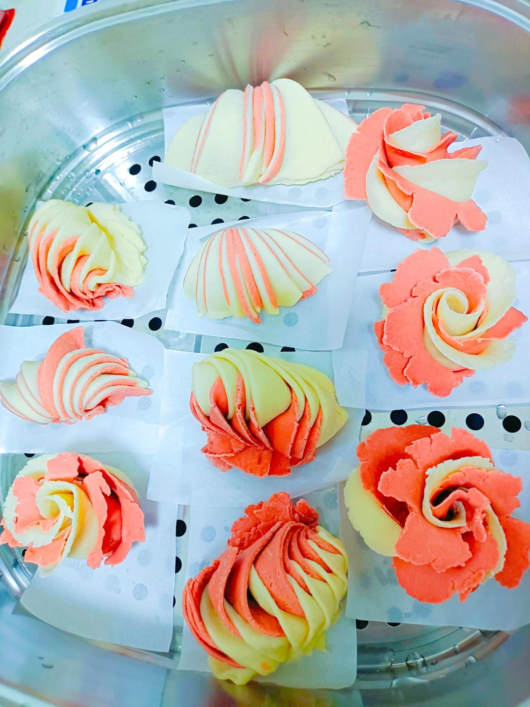 菠菜汁双色花卷