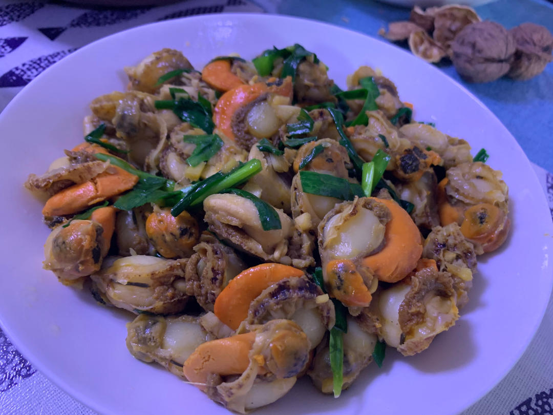 扇贝肉炒韭菜