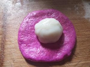 粉嫩的火龙果麻薯软欧面包的做法 步骤11