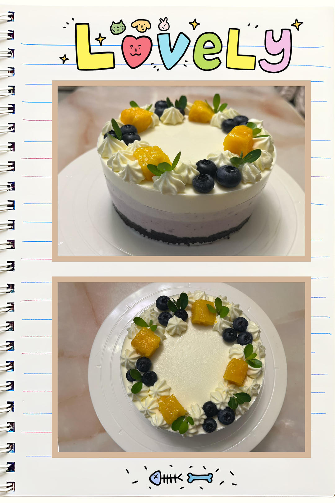 渐变蓝莓冻芝士蛋糕（免烤）