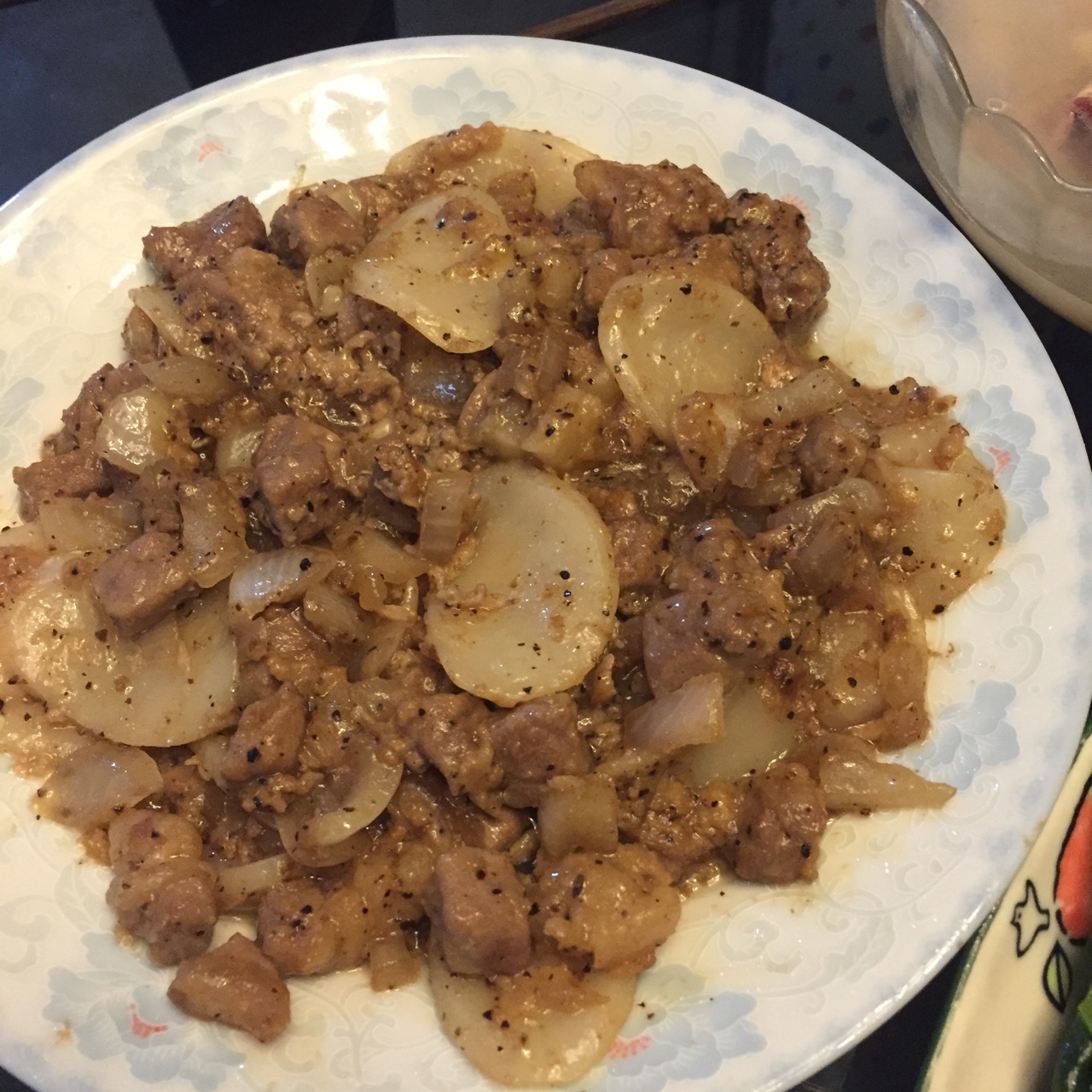 黑椒年糕牛肉粒