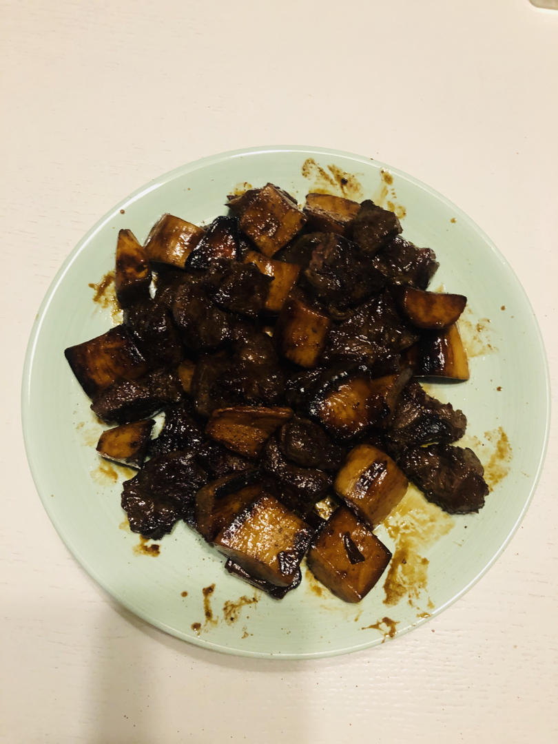 黑胡椒杏鲍菇牛肉粒