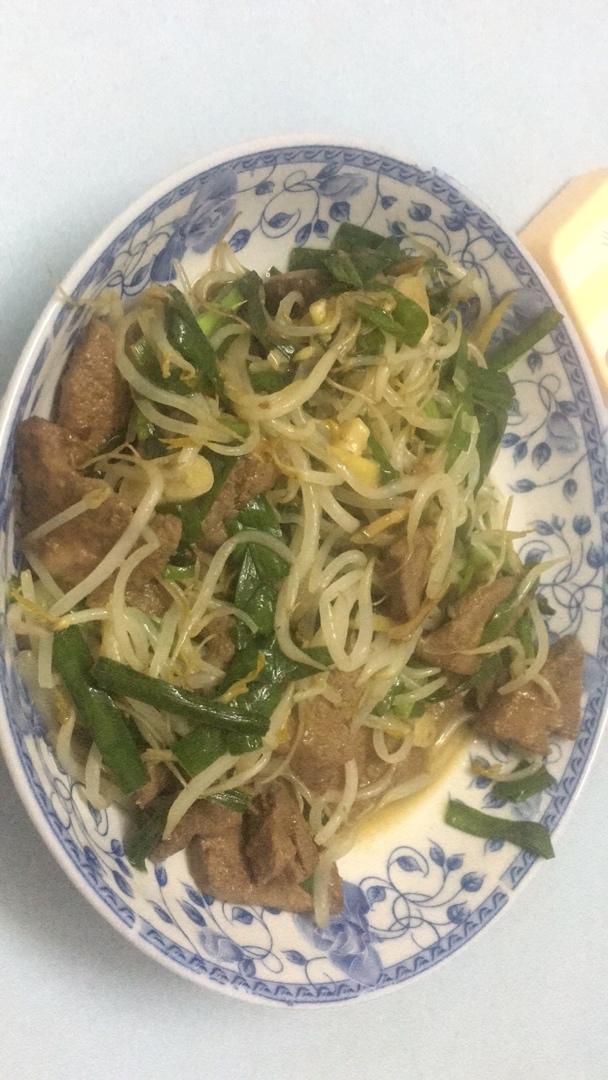 【韭菜豆芽炒猪肝】日式清新 补血护目