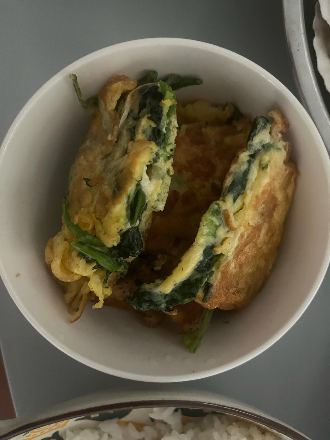 简易版菠菜鸡蛋卷懒人菜