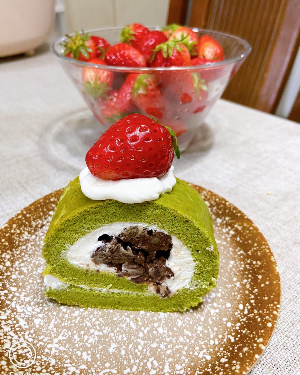 抹茶红豆蛋糕卷