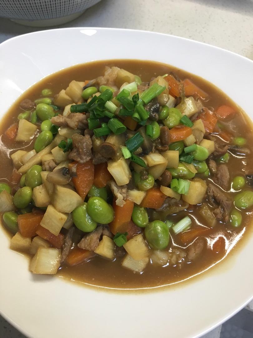 『妈妈的料理』毛豆干子炒肉丝