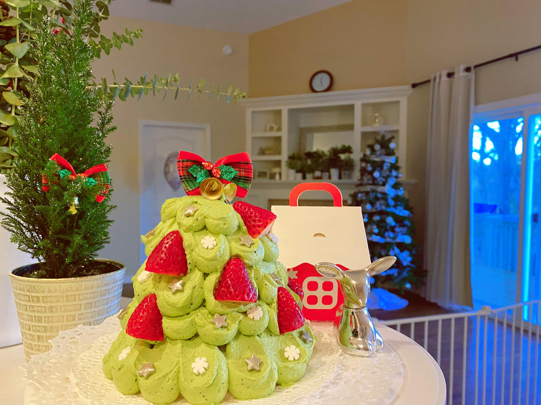 🎄圣诞树蛋糕｜芋泥抹茶奶油