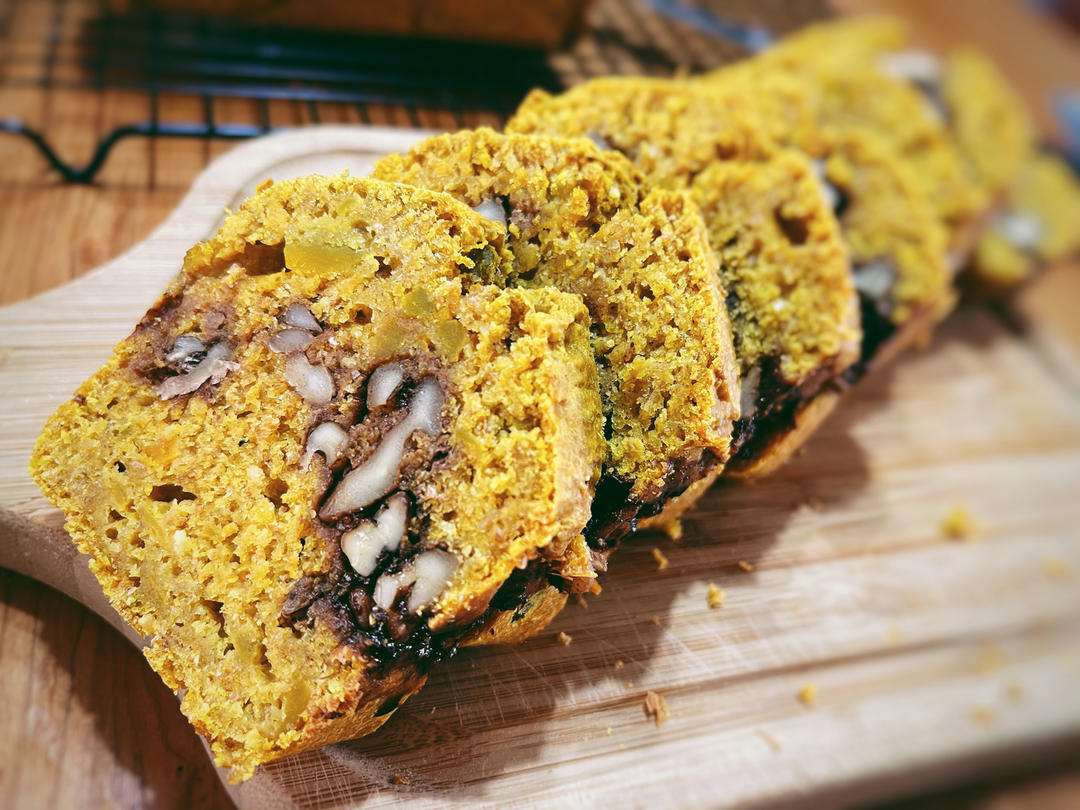 100%全麦南瓜核桃快手面包丨健康·烘焙