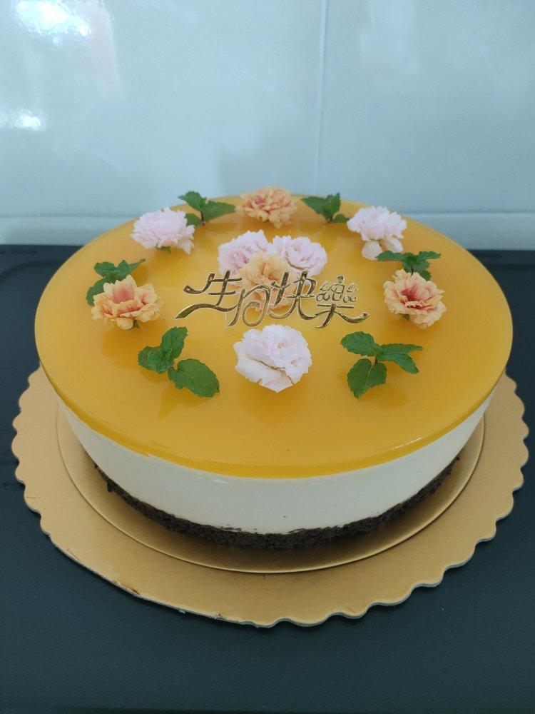 百香果慕斯蛋糕6寸-不用烤箱新手入门半小时蛋糕-口感清爽零失败