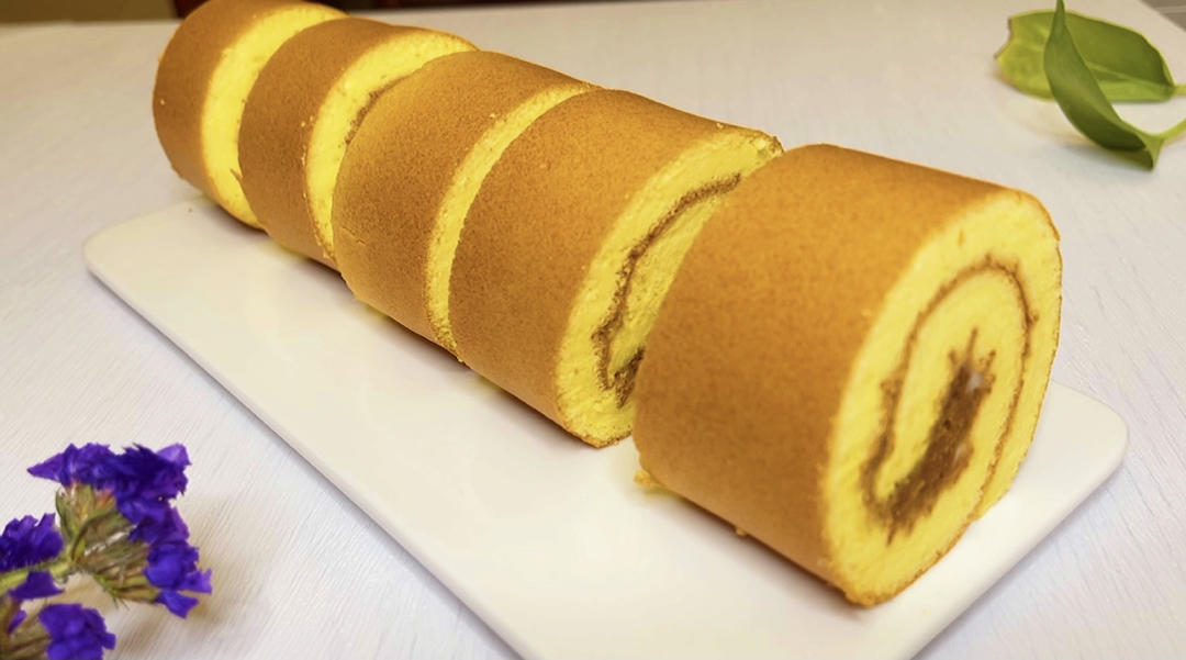 戚风蛋糕卷（不开裂、不脱皮）肉松馅料