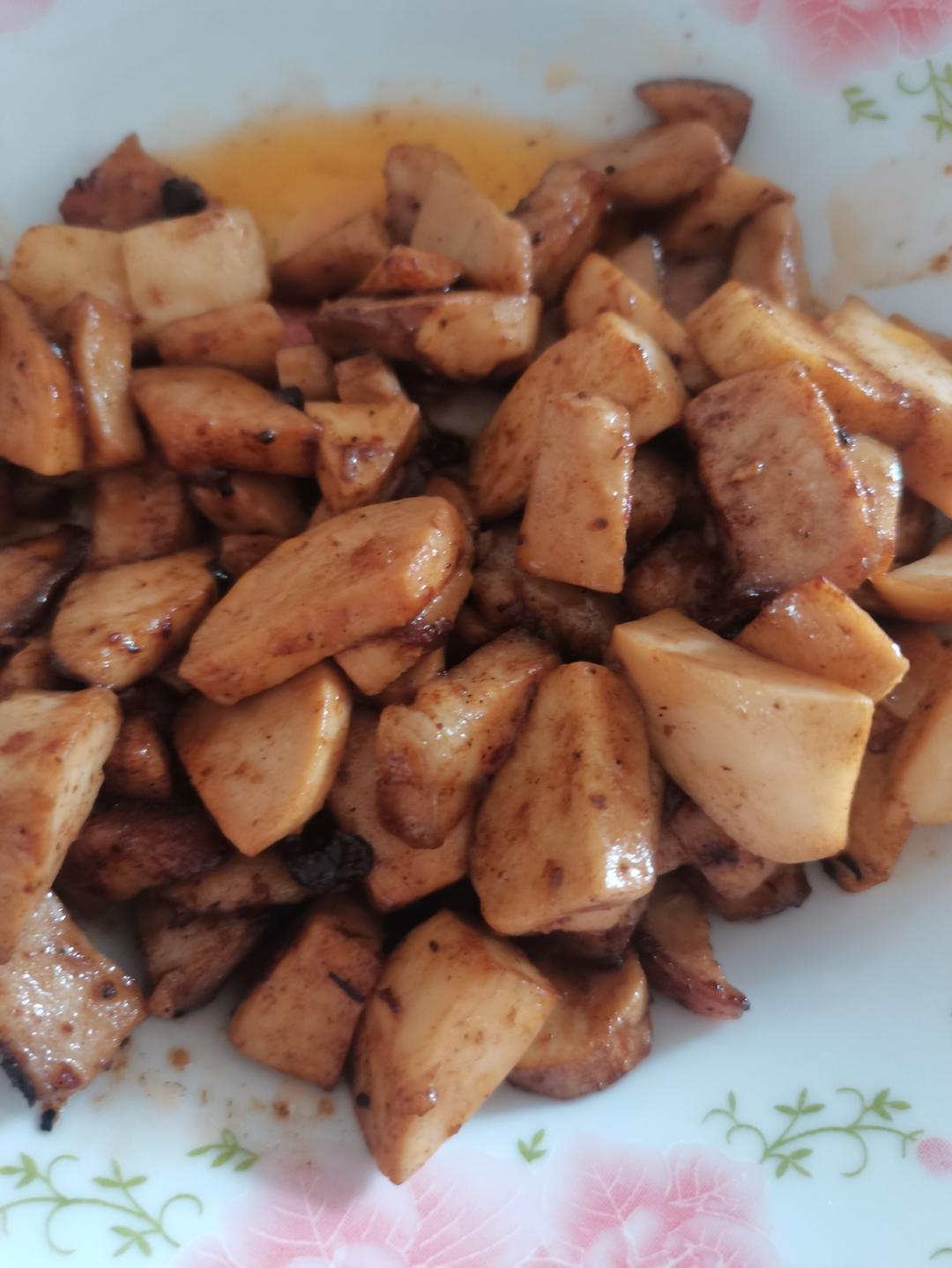 家常菜~杏鲍菇烧牛肉粒