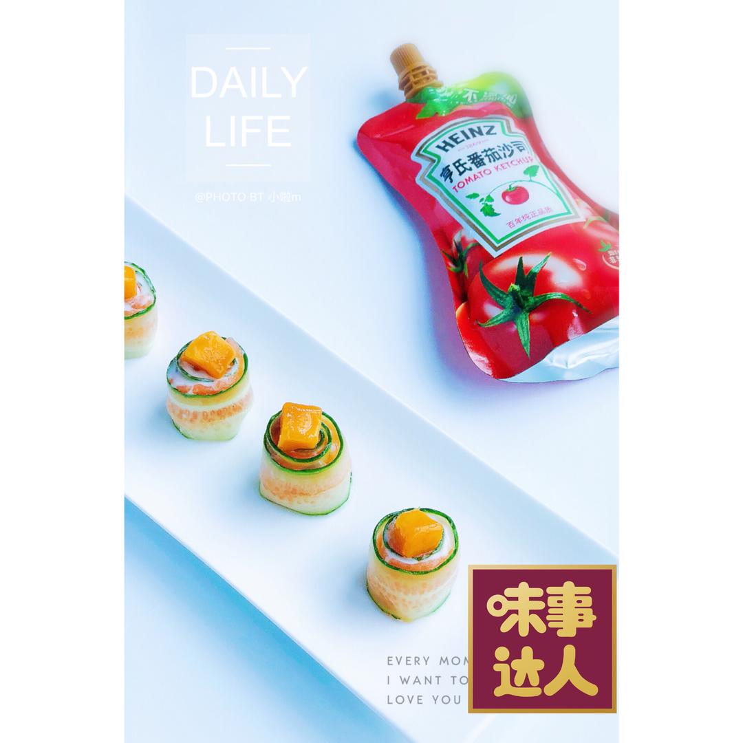 颜值撑起一台戏的黄瓜三文鱼卷